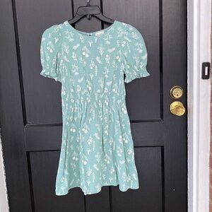 Cat and Jack Girls Floral Blue Dress 10/12 size